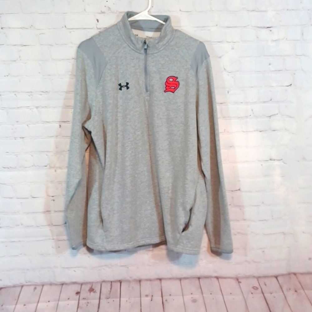 Under Armour  Men's Gray Fleece 1/4 Zip Athletic Jacket L